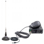 CB PNI Escort HP 8900 ASQ Radio Station Package, 12-24V + CB PNI ML100 Antenna with Magnetic Base, 12V / 24V Power, RF Gain, Roger Beep, CTCSS-DCS, Dual Watch