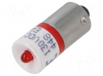LED lamp | red | BA9S | 130VDC | No.of diodes: 1 | 04