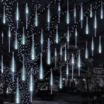 Christmas garland - starry rain for indoors and outdoors, 50cm, 8 pcs, white, IP44