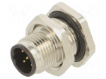 Connector: M12 | socket | PIN: 5 | male | 60V | straight | IP67 | THT | 2A