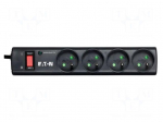 Plug socket strip: protective | Sockets: 4 | 250VAC | 10A | black | IP20