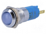 Indicator: LED | recessed | 230VAC | Cutout: &Oslash;14.2mm | IP67 | metal