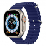Strap Dux Ducis Strap Watch Strap 8 / 7 / 6 / 5 / 4 / 3 / 2 / SE (45 / 44 / 42mm) Silicone Band Bracelet Navy Blue