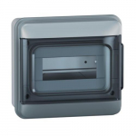 Plexo cabinet 8 modules surface mounting IP65 IK07 with PE+N terminal blocks