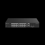 RG-ES220GS-LP ~ Gigabit pārvaldāms PoE switch komutators 16GE(PoE)+2GE(Uplink)+2GE (SFP) 130W