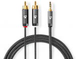 Cable Nedis AUX 3.5mm - 2x RCA 2m
