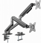 Monitor mount Gembird Desk Mounted Adjustable Monitor Double Arm Space Grey