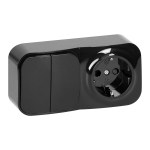 Uued tooted // Łącznik n/t świecznikowy + Gniazdo pojedyncze, ToDo, IP20, 2P+Z, Schuko, czarny, 10 szt.