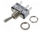 Switch: toggle | Pos: 2 | SPDT | ON-(ON) | 10A/250VAC | 5A/24VDC | 600H