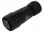 Connector: circular | plug | female | PIN: 3 | IP67 | SA20 | 8&divide;12mm | 25A