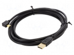 Cable | USB 2.0 | USB A plug,USB B mini plug 90&deg; left/right | 3m