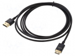 Cable | HDMI plug,mini HDMI plug | Len: 2m | black | 36AWG | Core: Cu