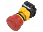 Switch: emergency stop | 22mm | NC x3 + NO | red | IP65 | mushroom | XW