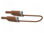 Test lead | 36A | banana plug 4mm,both sides | Len: 0.5m | brown