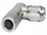Connector: M12 | plug | PIN: 8 | 30V | angled | IP67 | IDC | Contacts: CuSn