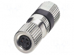 Connector: M8 | PIN: 4 | 4A | 30V | IP68 | straight | unshielded | plug