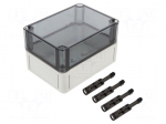 Enclosure: multipurpose | X: 94mm | Y: 130mm | Z: 81mm | TK PC | grey | IP66