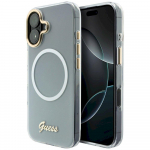 Case Guess IML Gradient Script Metal MagSafe for iPhone 17 / white