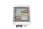 Switchgear attached DCAC hermetic IP65 EMITTER with DC surge arrester Dehn 1000V type 2, 2 x PV string, 2 x MPPT // og. AC Dehn type 2, 20A 3-F