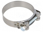 T-bolt clamp | W: 24mm | Clamping: 83&divide;88mm | chrome steel AISI 430