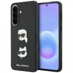 Case Karl Lagerfeld w/ Karl&Choupette Heads Pins&Logo for Samsung Galaxy A37 5G / black