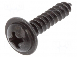 Screw | 100pcs | 16mm | steel | black | Thread: 3,5 | 3,5x16