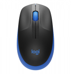Logitech M190 Full-Size Wireless Mouse, RF Wireless, 1000 DPI, Blue