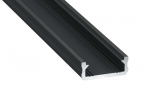Black, painted surface-mounted LED strip profile, D, 3 m, LUMINES