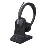 Juhtmevabad k&otilde;rvaklapid Yealink WH64 Dual Teams peapaelaga kontori/telefonikeskuse jaoks Micro-USB Bluetooth Black