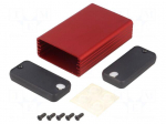 Enclosure: with panel | 1455 | X: 54mm | Y: 80mm | Z: 23mm | aluminium | red