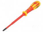 Screwdriver | insulated,slim | slot | 5,5x1,0mm | Blade length: 125mm