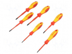 Kit: screwdrivers | Pcs: 6 | insulated | 1kVAC | Phillips,Pozidriv&reg;
