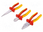 Kit: pliers | Pcs: 3 | insulated | 1kVAC | Blade: about 60 HRC