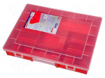 Container: compartment box | 370x295x58mm | red | polypropylene