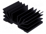 Heatsink: extruded | SOT32 | black | L: 37.5mm | W: 54mm | 5.5K/W