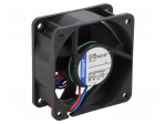 Fan: DC | axial | 60x60x25mm | 42m3/h | 41dBA | slide bearing | Len: 0.31m