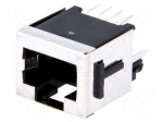 Socket | RJ45 | PIN: 8 | with panel stop blockade | Layout: 8p8c | THT