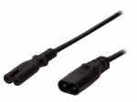 Cable | IEC C7 female,IEC C8 male | 2m | Sockets: 1 | black