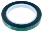 Tape: electrical insulating | W: 12mm | L: 66m | Thk: 0.06mm | green