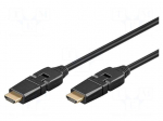 Cable | HDMI 1.4 | HDMI plug movable &plusmn;90&deg;,both sides | 2m | black