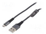 Cable | USB 2.0 | USB A plug,USB B micro plug | 1m | 480Mbps | textile