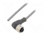 Cable: for sensors/automation | M12 | PIN: 3 | angled | 3m | plug | 250VDC