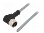 Cable: for sensors/automation | M12 | PIN: 4 | angled | 5m | plug | 250VDC