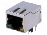 Connector: RJ45 | socket | PIN: 8 | shielded,with LED | 8p8c | THT