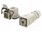 Connector: HDC | male + female | HA | PIN: 5 | 16A | 400V | 4+PE | size 1
