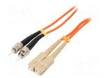 Fiber patch cord | OM2 | SC/UPC,ST/UPC | 1m | 50/125um | grey | orange