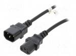 Cable | 3x1mm2 | IEC C13 female,IEC C14 male | PVC | 5m | black | 10A