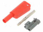 Laboratory connector: 4mm banana | 19A | 1kV | red | 1mm2 | screw