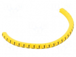 Marker: cable | Marking: J | 1.3&divide;3mm | PVC | yellow | leaded | PA-02 | L: 3mm