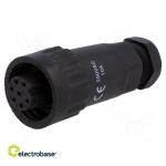 WA22 | pistik | naine | PIN:7 | 6+PE | IP67 | 9&divide;10,5mm | 10A | jootmine | 250V